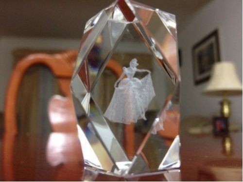 Laser Engraved Crystal (cinderella at the ball)