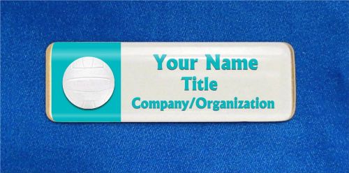 Volleyball Custom Personalized Name Tag Badge ID Aqua Player Team Coach Sales