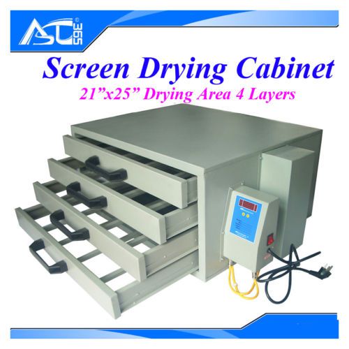 110V Screen Drying Cabinet 4 Layers 21&#034;x25&#034; Area Uniform Air Flow Save Power
