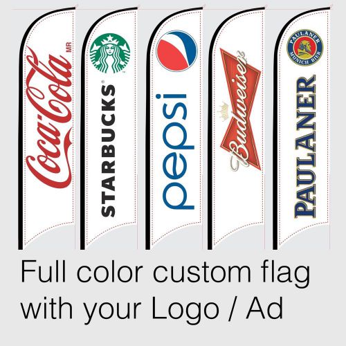 Feather flag l pole 15’ package custom print, pole + gound spike - fast shipping for sale