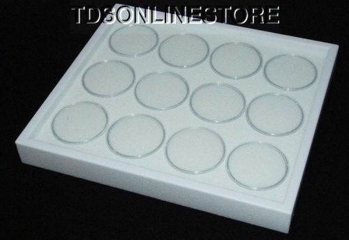 GEM TRAY STACKABLE 12 JARS WHITE FOAM,WHITE TRAY