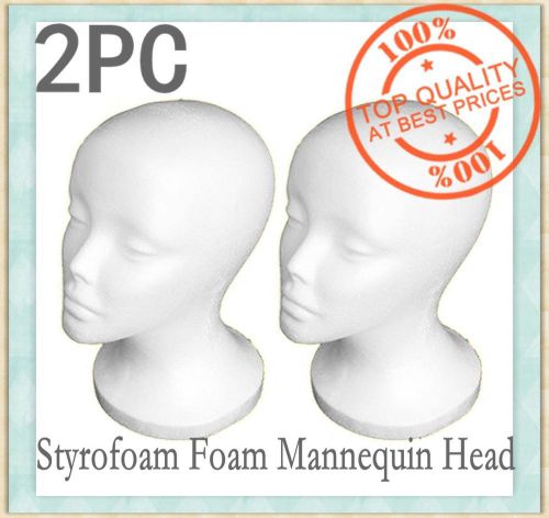 2 PCS 11&#034; TOP quality FEMALE Foam Styrofoam Mannequin Head Model dispaly Wig Hat