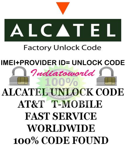 ALCATEL UNLOCK CODE ALCATEL OT 510,606,871,282,871A