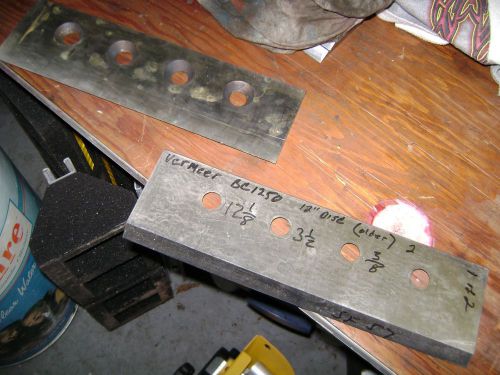 wood &amp; Tree chipper blades Vermeer BC1250 knives (2) 12 1/8 x 3 1/2 x 3/8 NEW