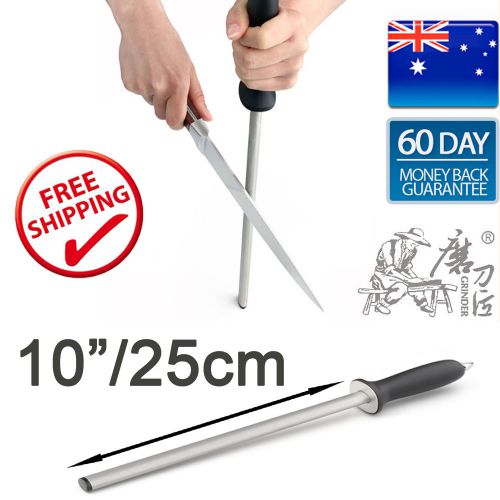 Professional Diamond Knife Sharpening Steel Sharpener 25cm/10&#034; Oval 600 Grit New