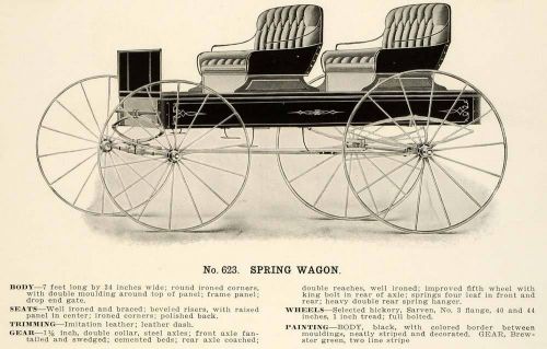 1912 Ad Antique Spring Wagon No. 623 Farm Equipment Transportation Luthy LAC2