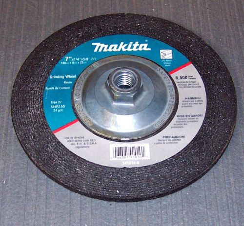 Makita 741414-B 7-Inch 24 Grit Grinding Wheel 5/8&#034; Arbor Metal Grinding