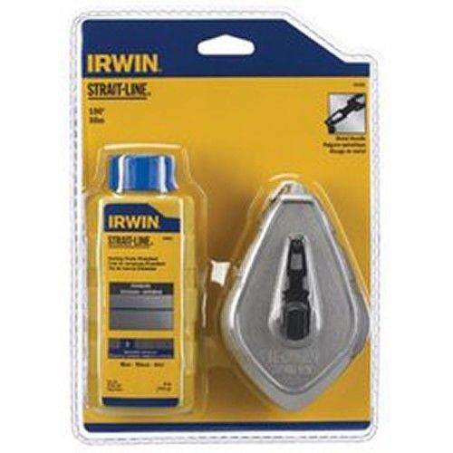 New irwin 64499 strait-line chalk line reel with chalk self chalking reel for sale