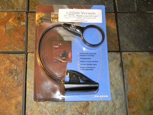 Lilian Vernon Flexible Neck LED Light Clamp Magnifier Lighted Magnifying Glass