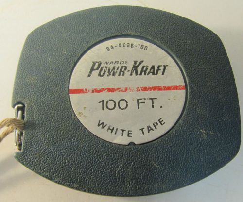 Vintage Wards  Quality Tape Measure 100 FT. Made In USA White Tape