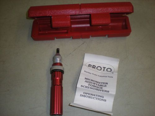 Proto Model 6104 Adjustable Torque Screwdriver - 20-100 In-Oz - 1/4&#034; with Case