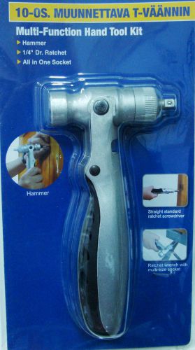 MULTI HANDLE TOOL KIT WITH HAMMER + RATCHET + BITS