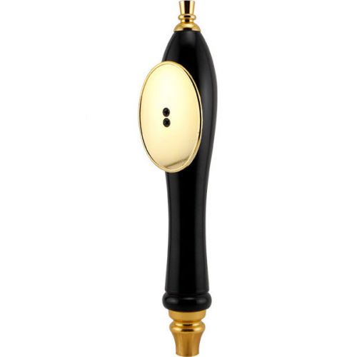 Pub Style Beer Tap Handle with Oval Shield - Black - Draft Faucet Bar Knob