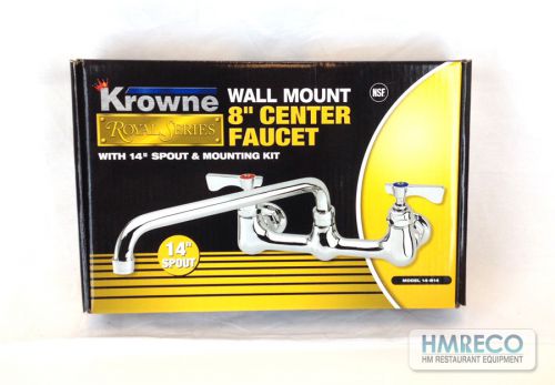 Krowne Wall mount 8 Inch Faucet with 14 Inch Spout and Mounting Kit 14-814