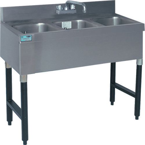 Stainless steel bar sink - 35&#034; - three compartment for sale