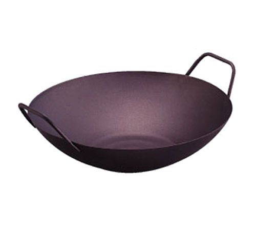Wok pan - flat bottom non-stick rolled steel ~ 12&#034; for sale