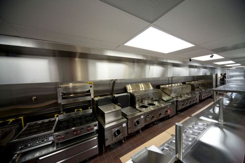10 ft restaurant hood system with exhaust &amp; heated make up air for sale