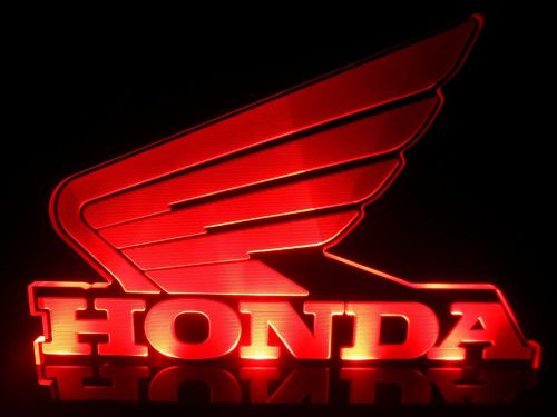 Honda wings japan motocycles logo led light table top man cave room garage signs for sale
