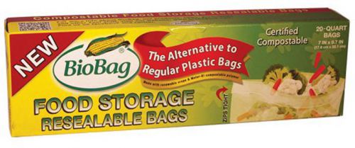 Food Storage Re-Sealable Bags, BioBag, 20 bags