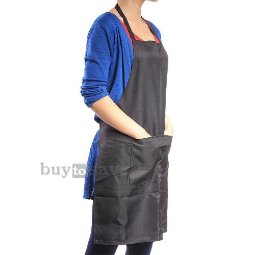 2 Black Polyester Apron for Restaurant Home Kitchen Cooking Baking Grilling BBQ