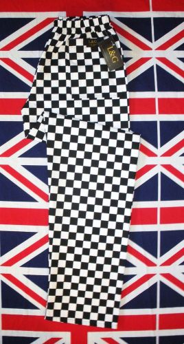 Black &amp; Withe check chef pants (trousers) L&amp;G London Uniforms 2 Extra Large XXL