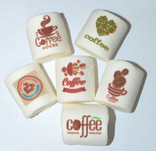Unique offer! 100 pcs lot! Your Coffee House logo printed Marshmallow!