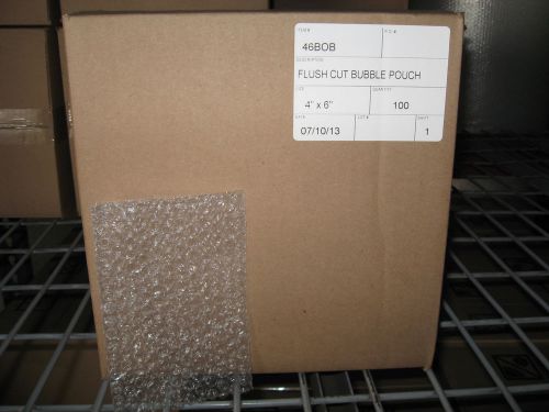 100 - 4&#034; x 6&#034; clear flush cut small bubble pouch mailer bag - ships free! for sale