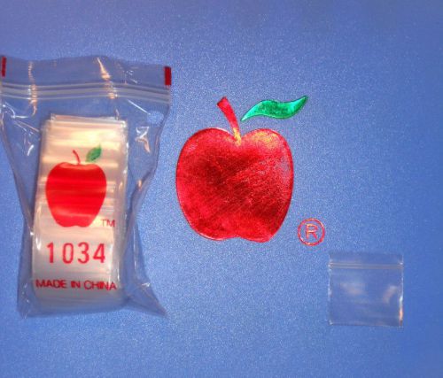 Apple brand baggies zippitz bags 1&#034;x 3/4&#034; 1034 size clear 1 pack 100ct  new! for sale