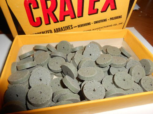 Box of 100 CRATEX  44-C  1/2&#034; x 1/8&#034; Rubberized Abrasive Wheels  USA