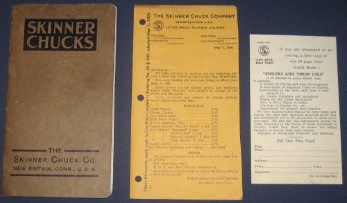 1926 VINTAGE SKINNER CHUCKS CATALOG LATHE DRILL PLANER METALWORKING USA