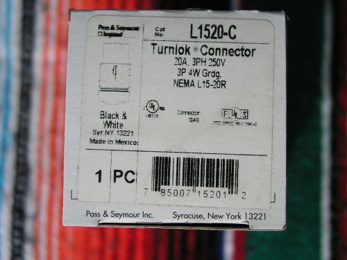 LOT of  6  Pass &amp; Seymour L1520-C Locking Connector 20A 3 PH 250V Hub  4W Grdg.
