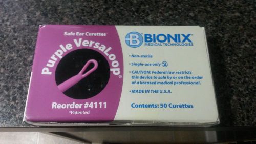Bionix Safe Ear Curettes - Purple VersaLoop 50 pk Reorder #4111