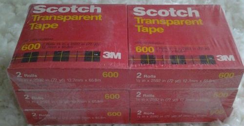 12ROLLS Scotch Transparent Tape - 1/2&#034; Width X 72 Yd Length - 3&#034; core 3M