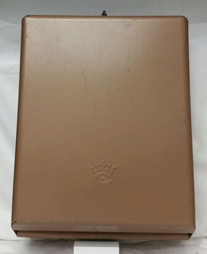 Vintage Industrial Salvaged Brown Metal &#034;CZ Paper Towel Dispenser&#034; W/ Key -Works