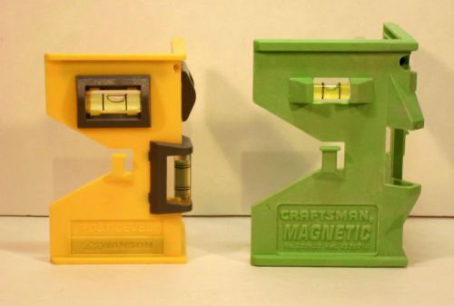 Post and pipe levels (2) - magnetic - plastic - craftsman/swanson for sale