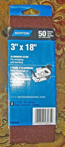 13 USA Norton 3&#034; x 18&#034; Sanding Belts 50 Grit Coarse Aluminum Oxide Belt Sander