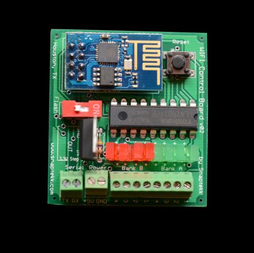General purpose WIFI control board, controls 2 banks of 4 relays - ESP8266 based