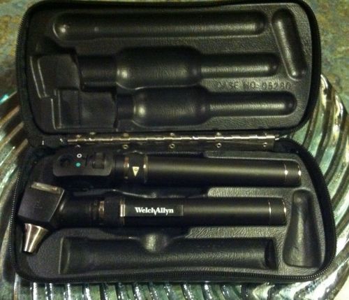 Welch allyn pocket scope diagnostic set otoscope 211 &amp; ophthalmoscope 13010 case for sale