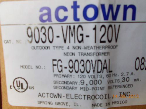 Actown 9030 VMG-120 VOLT Transformer. NEW IN BOX!