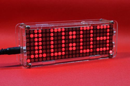 Red matrix led digital clock electronic scm display time temperature dc 5v for sale