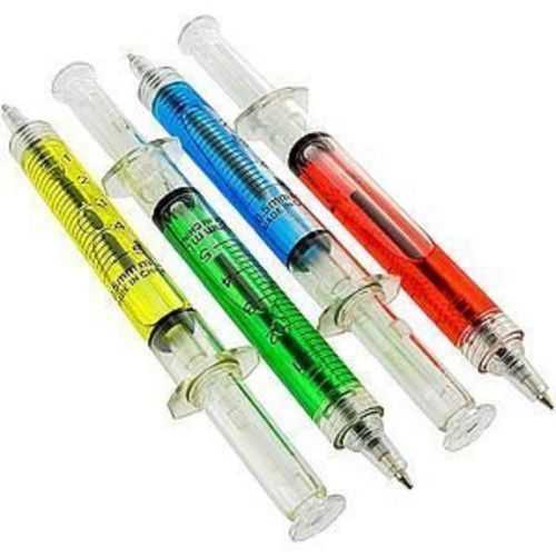 NEW 12 pc Syringe Shot Ink Pens Gift Home Work School Crafts FAST FREE SHIPPING