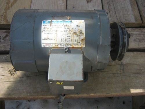 Electric motor marathon 1 hp, 3 phase, 1735 rpm, 230/460v fr 145 w/pulley for sale