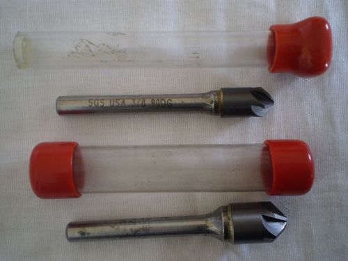Used 90 degree solid carbide counter sink 6-flute 1/2&#034; &amp; 3/8&#034; for sale