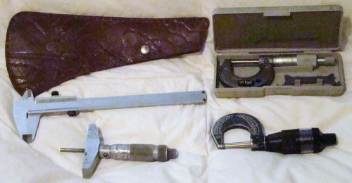 3 micrometer &amp; 1 caliper for sale
