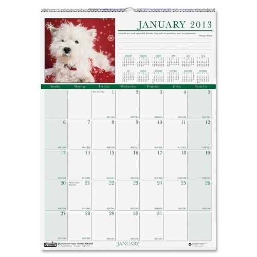 House of Doolittle Eco Friendly Puppies Calendar 12&#034; W x 16.5&#034; D