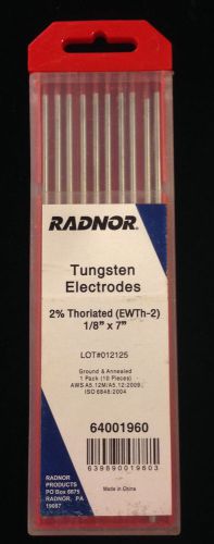 Radnor 2% Thoriated ( EWTh-2 ) 1/8&#034; X 7&#034; Tungsten Electrodes