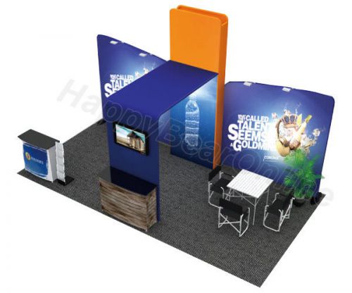 Trade show waveline C-02 fabric pop-up booth 20 ft / Dye sub graphics