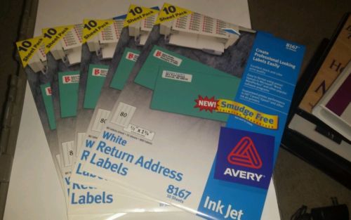 4000 Avery Shipping Labels InkJet .5 x 1.75 White 5 Packs of 800 (08167)
