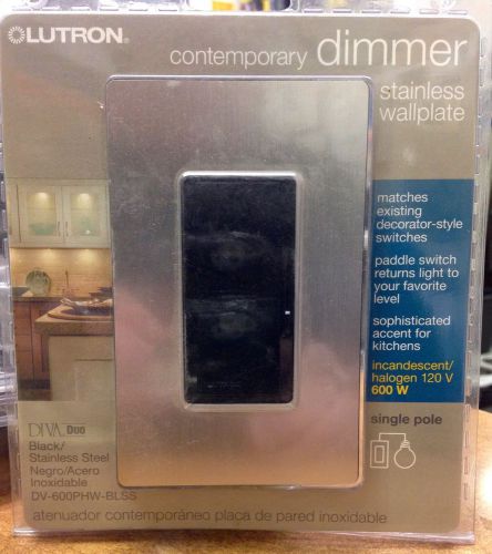 Lutron Electronics DV-600PHW-BLSS Dimmer with Wallplate Size 1 Black
