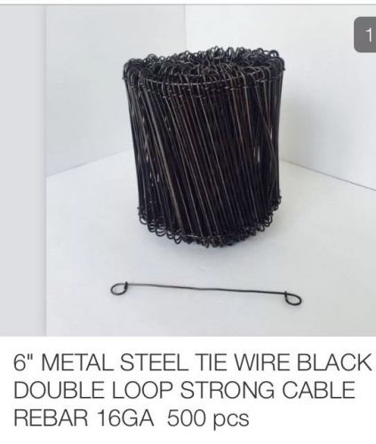 6&#034; black annealed rebar double loop  wire ties 16 ga - 500 pcs for sale